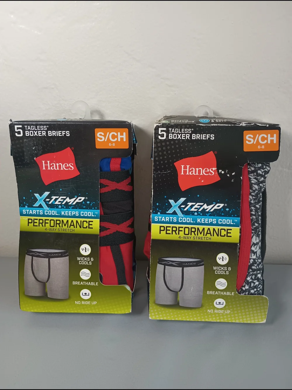 Hanes Boys' Tagless X-Temp Performance Boxer Briefs Underwear (2)